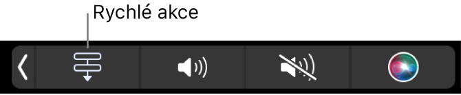 Touch Bar s tlačítkem Rychlé akce na Control Stripu