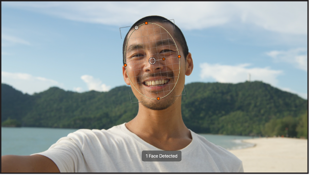 Der Objekttracker wurde auf das Gesicht im Canvas angepasst.