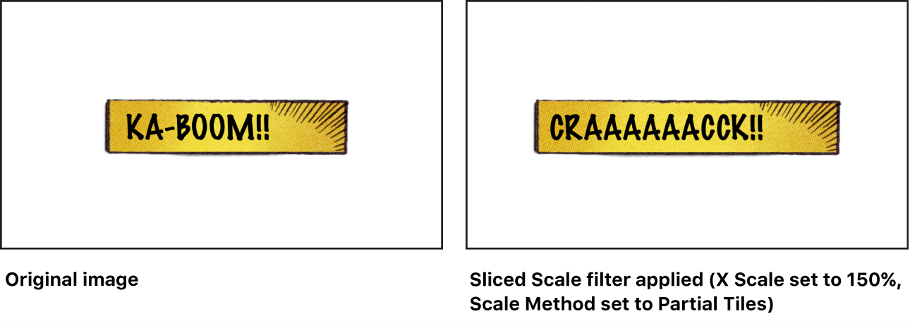 Canvas showing effect of Sliced Scale filter