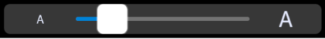 触控栏中的“文本大小”滑块