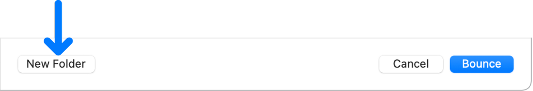 Figure. New Folder and Bounce buttons in the Bounce window.