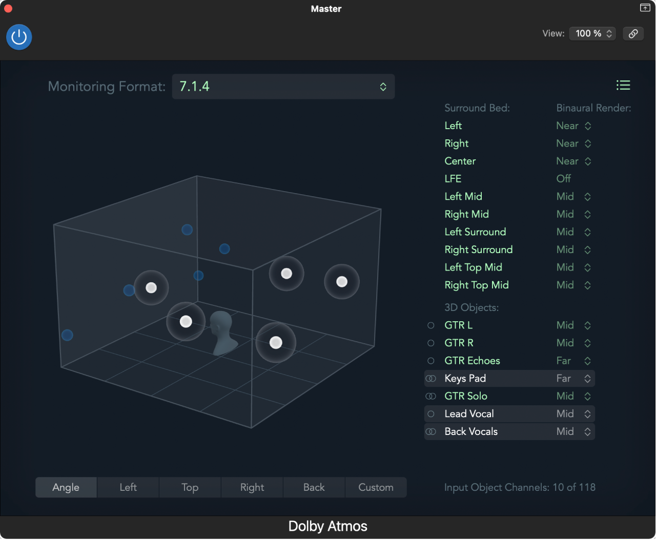 Figure. The Dolby Atmos plug-in.