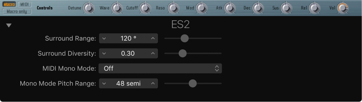 Figure. Extended parameters section.