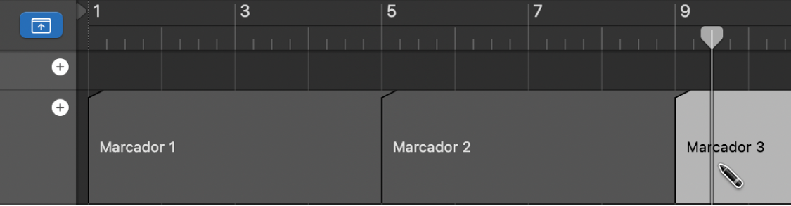 Ilustración. Se está creando un marcador en la pista de marcadores.