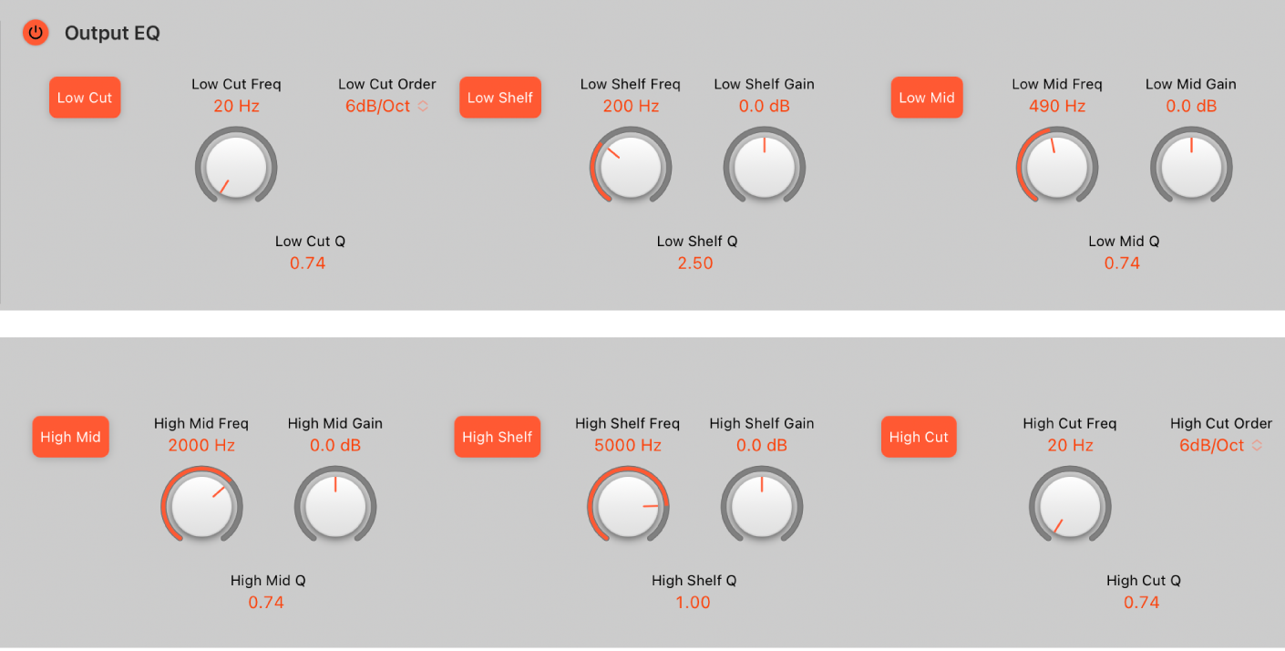 Figure. ChromaVerb Output EQ display.