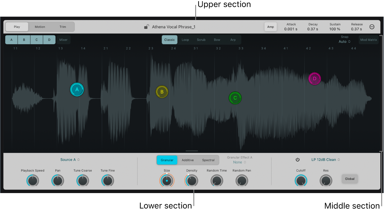 Figure. Full Sample Alchemy interface, showing all parameters.