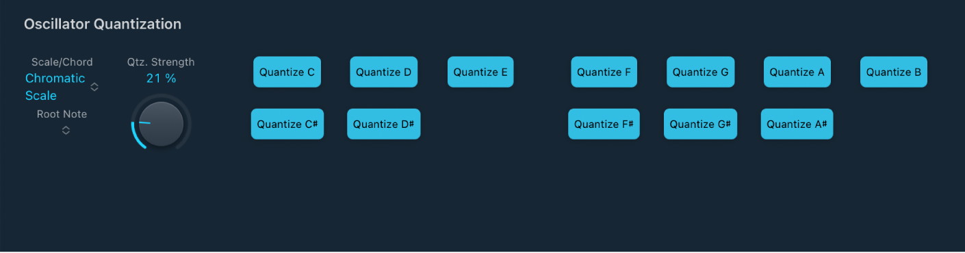 Figure. EVOC 20 TrackOscillator Oscillator Quantization parameters.