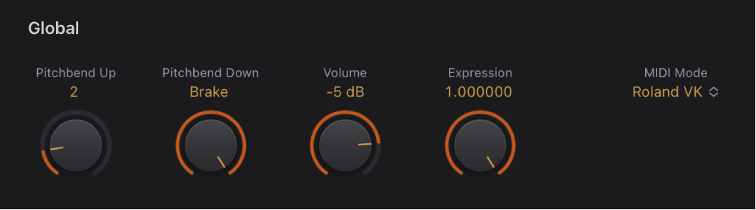 Figure. Vintage B3 Global parameters.