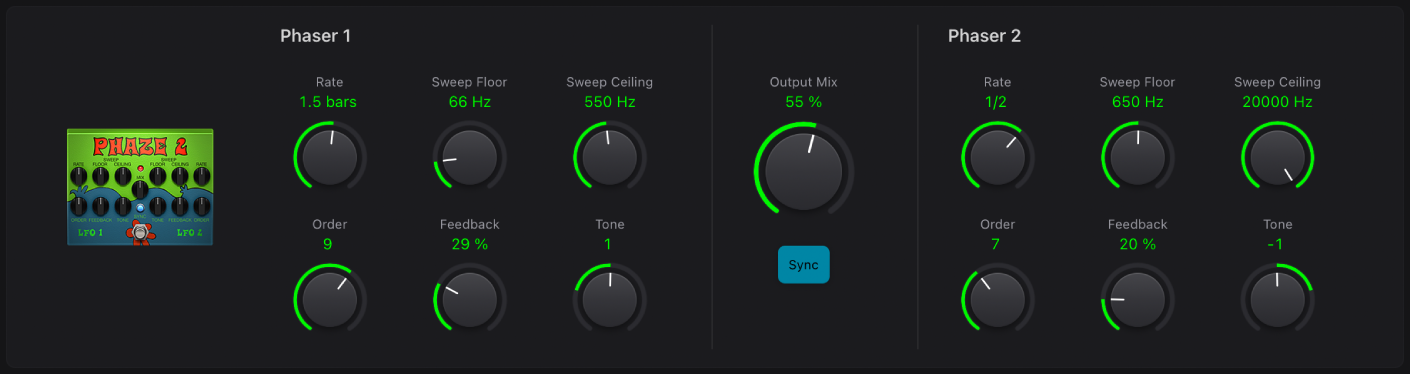 Figure. Phaze 2 stompbox window.