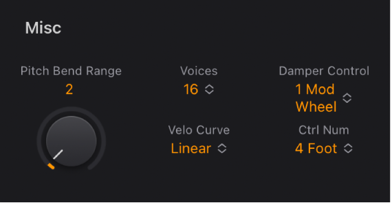 Figure. Vintage Clav Misc parameters.