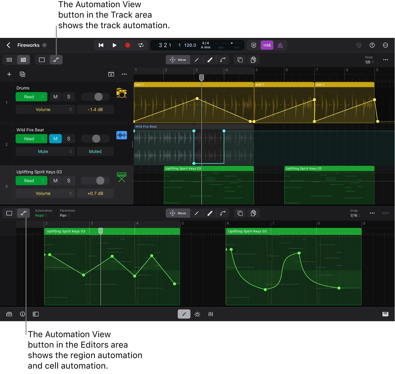 Figure. Automation View buttons.