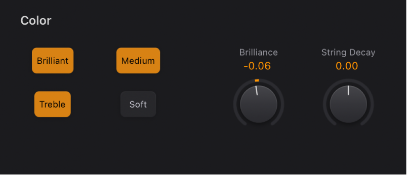 Figure. Vintage Clav Color parameters.