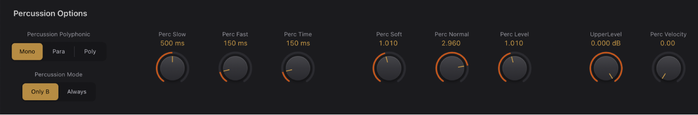 Figure. Vintage B3 Percusiion Options.