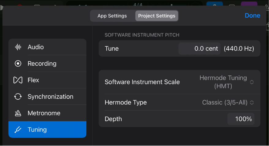 Tuning project settings.