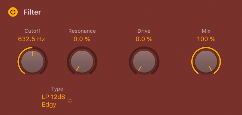 Figure. Phat FX Filter parameters.