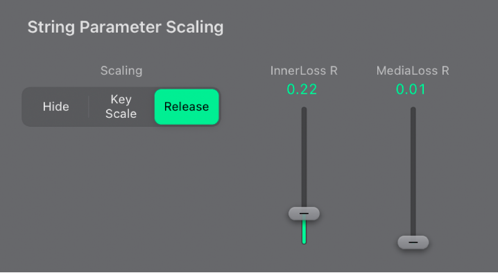 Ilustración. Controles “String Parameter Scaling”.