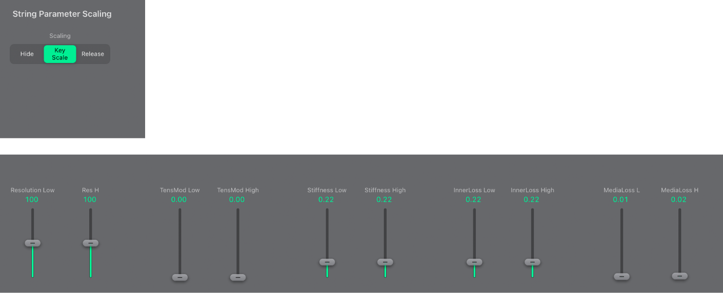 Ilustración. Controles “String Parameter Scaling”.