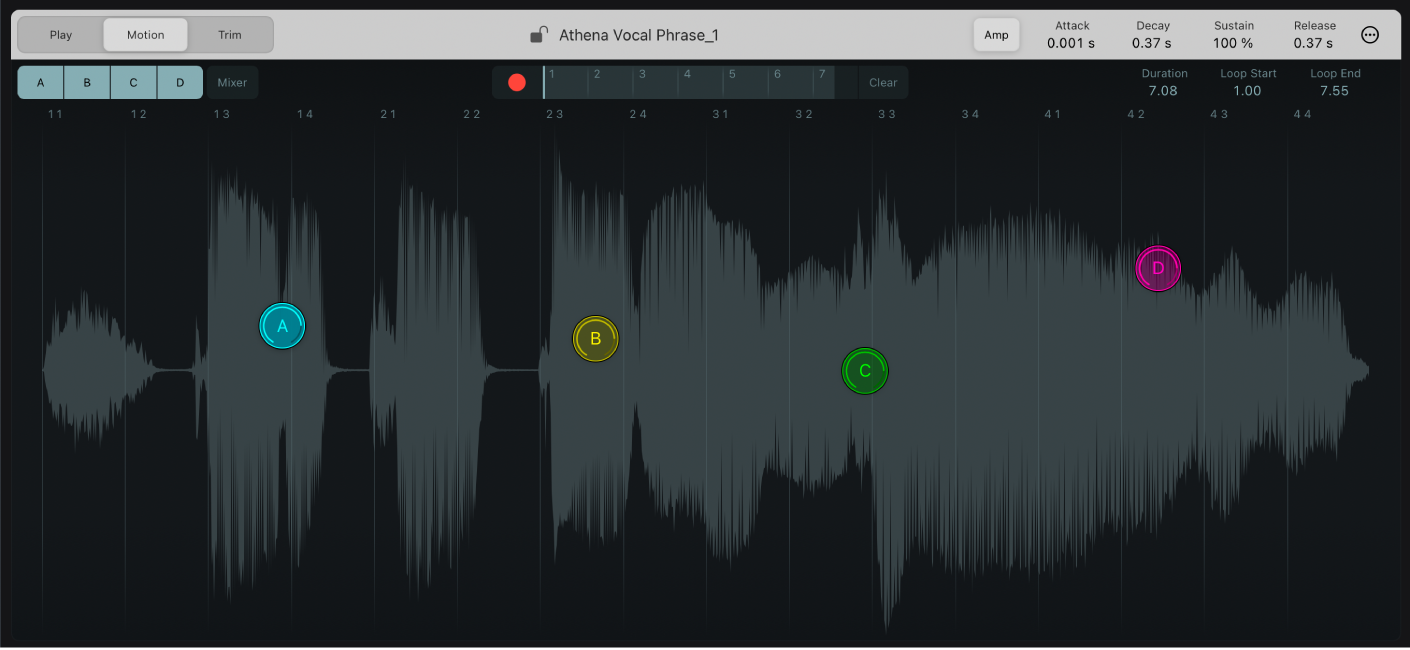 Figure. Mode Motion de Sample Alchemy.