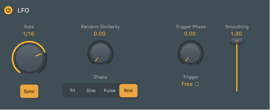 Figure. Paramètres Modulator LFO.