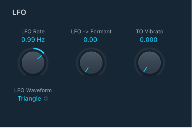 Figure. Paramètres LFO de l’EVOC 20 TrackOscillator.