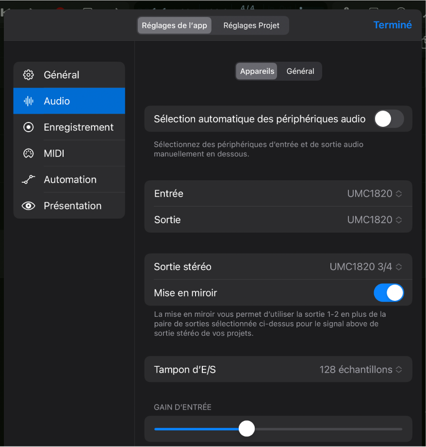 Figure. Zone de dialogue AirPlay.