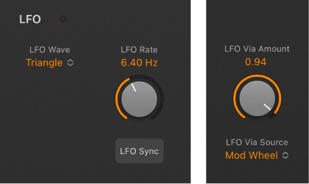 Figure. Paramètres LFO de Retro Synth.