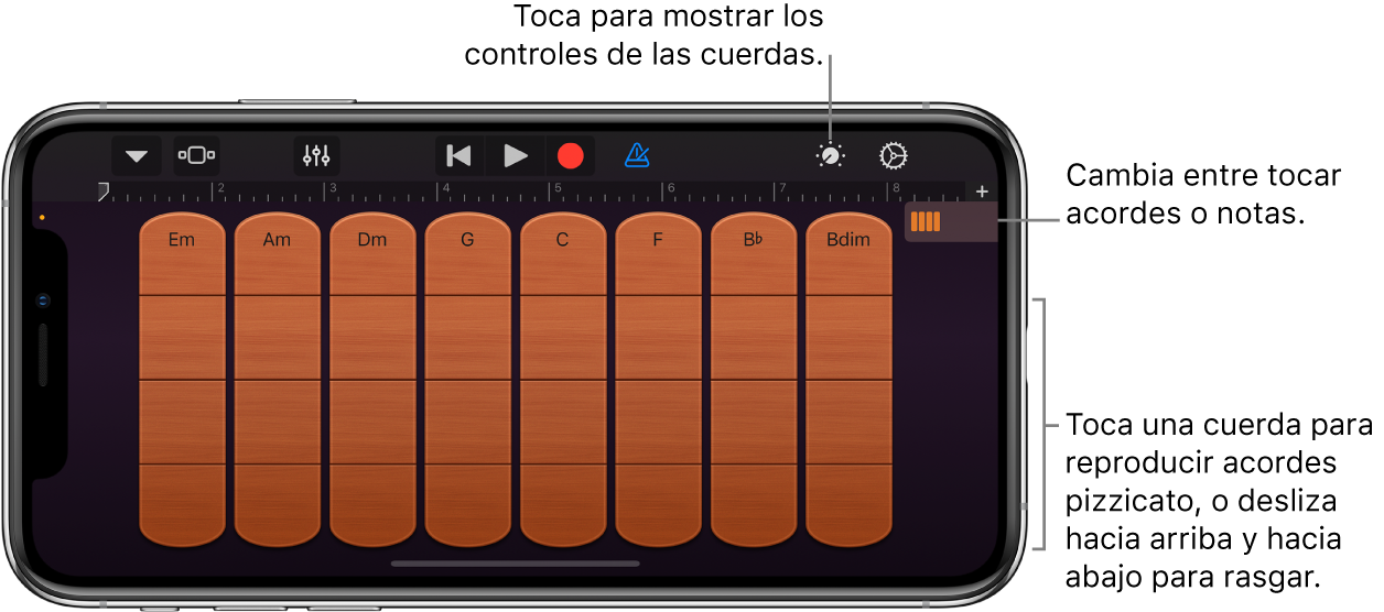 Instrumento táctil Cuerdas