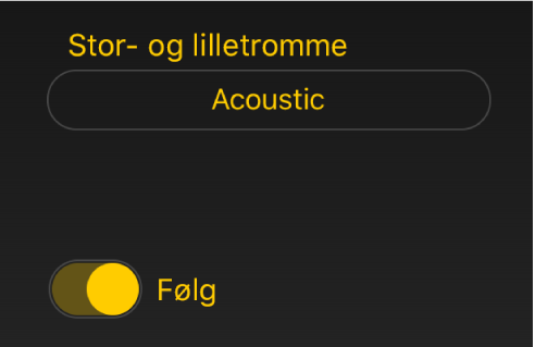 Figur. Kontakt og menu til Følg Drummer.