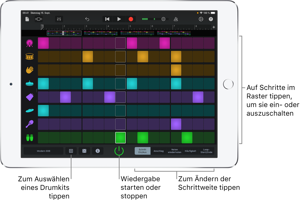 Beat-Sequencer als Touch-Instrument