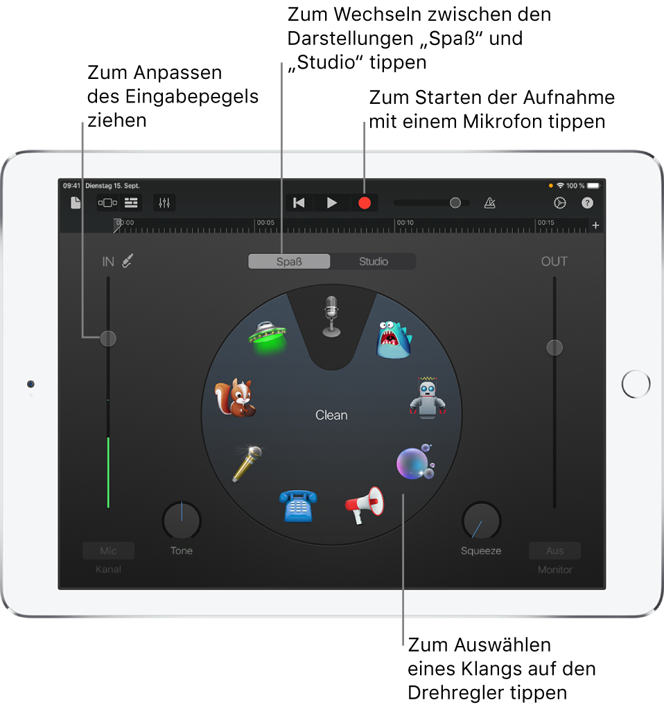 Touch-Instrument Audio-Recorder