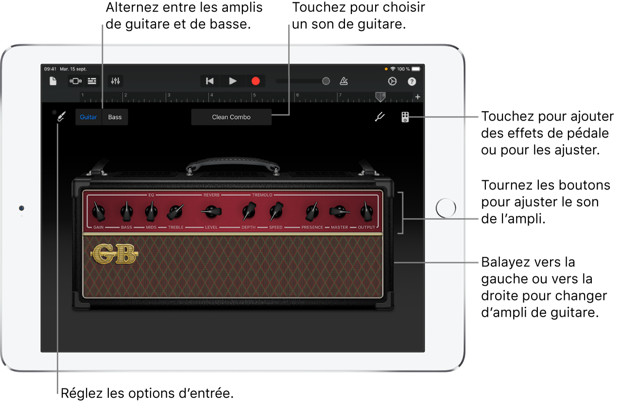 Instrument tactile Ampli de guitare