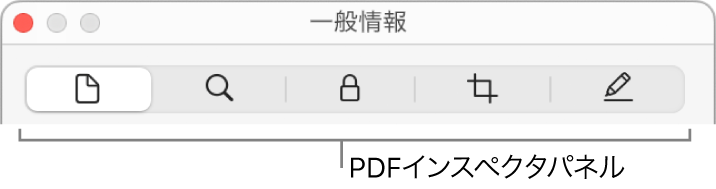 PDFインスペクタのパネル。