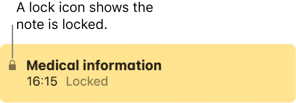Locked note with a lock icon on the far left.