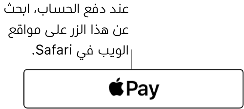 الزر الذي يظهر على مواقع الويب التي تقبل Apple Pay للمشتريات.