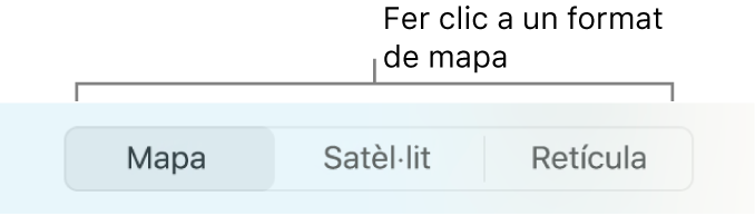 Els botons Mapa, Satèl·lit i Retícula.