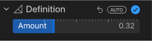 The Definition slider in the Adjust pane.