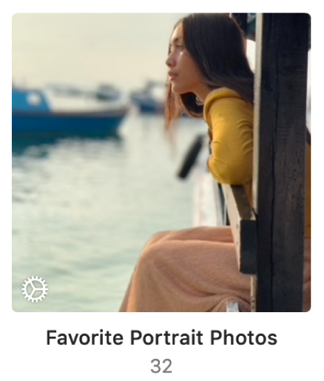 Une vignette d’un album intelligent intitulé « Photos en mode portrait favorites ».