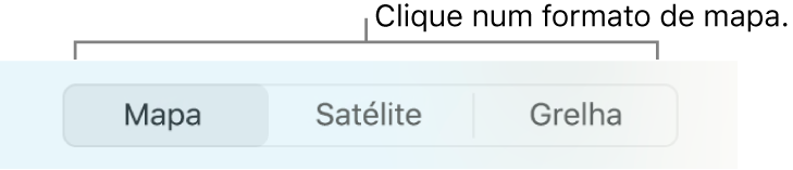 Botões Mapa, Satélite e Grelha