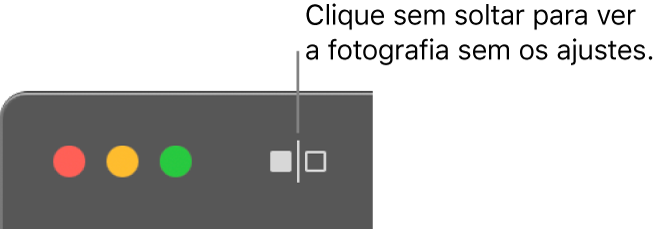 O botão “Sem ajustes” ao lado dos controlos da janela, no canto superior esquerdo da janela.