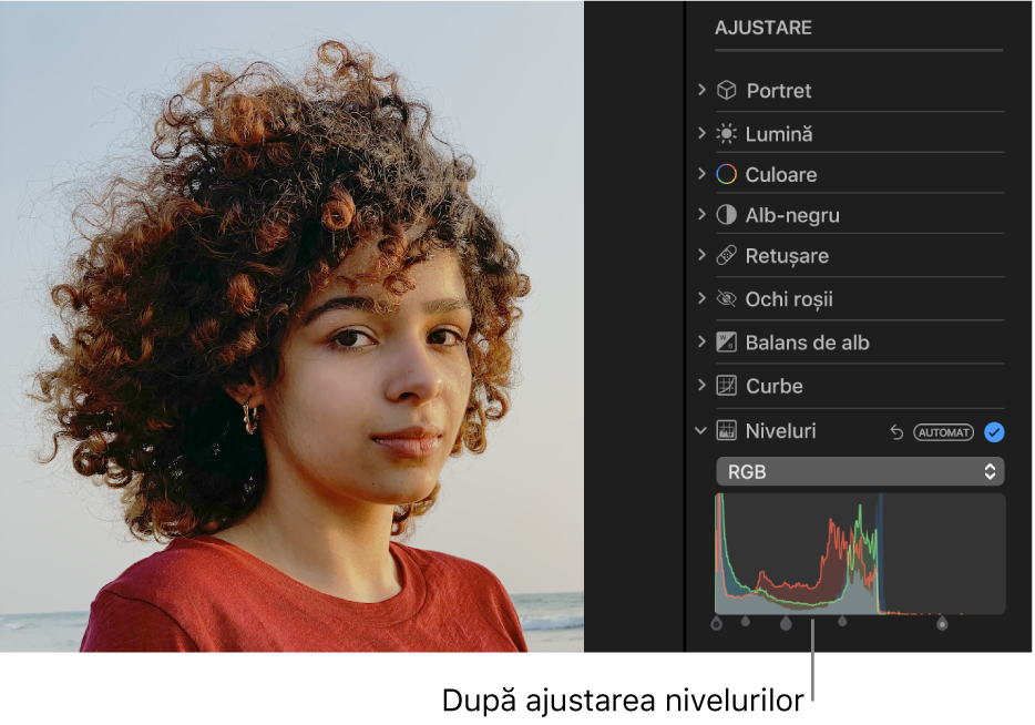 Poză după ajustările nivelurilor.