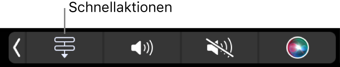 Die Taste „Schnellaktionen“ im Control Strip der Touch Bar