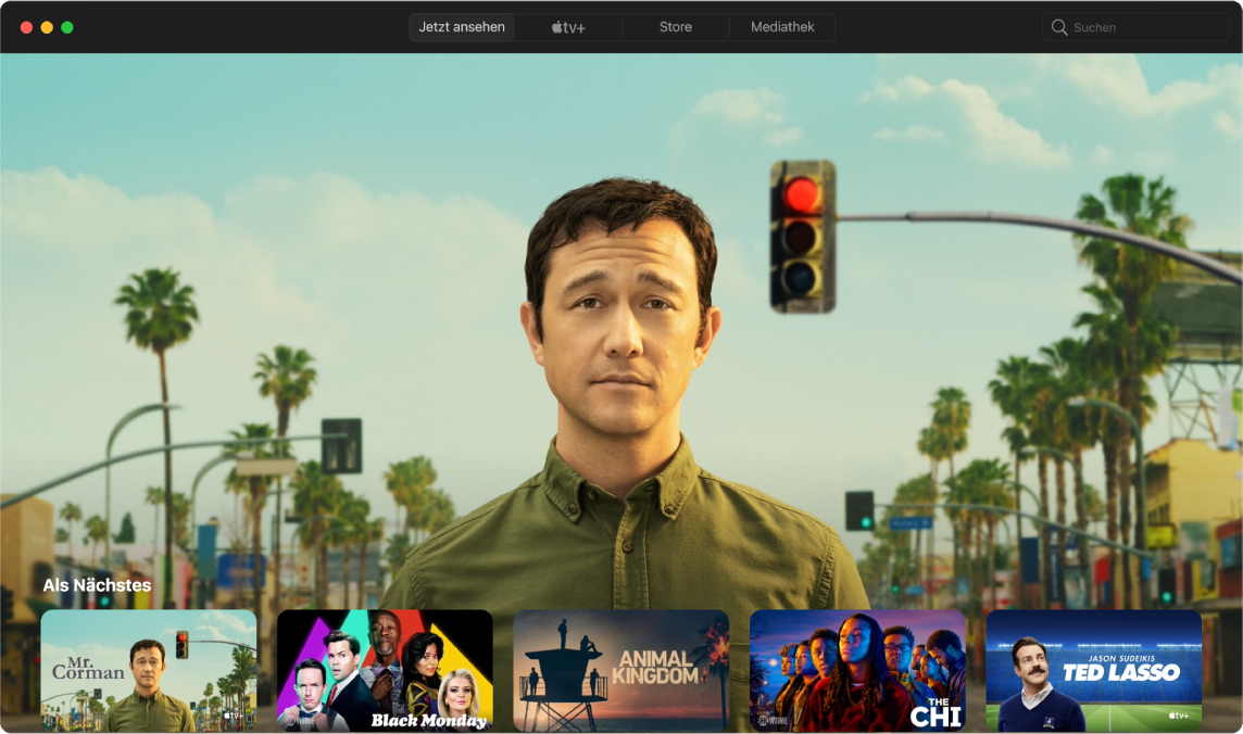 Ein Fenster der App „Apple TV“ in der Darstellung „Jetzt ansehen“.