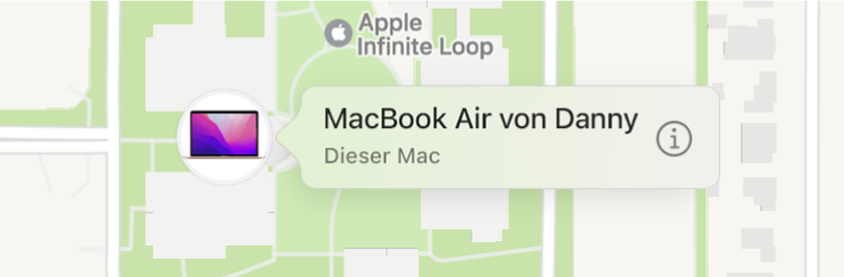 Eine Großaufnahme des Info-Symbols für das MacBook Pro von Daniel.