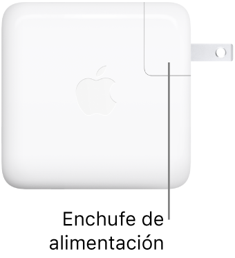 El adaptador de corriente USB-C de 67 W.