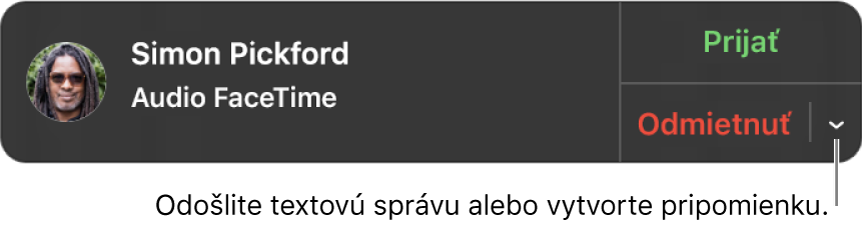 V zobrazenom hlásení po kliknutí na šípku vedľa tlačidla Odmietnuť odošlite textovú správu alebo vytvorte pripomienku.