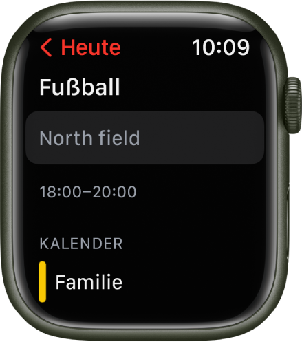 Die App „Kalender“ mit Details zu einem Kalenderereignis.