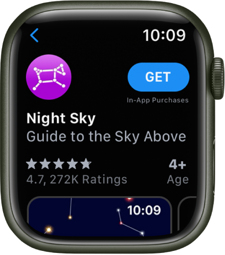 An app showing in the App Store app on Apple Watch.