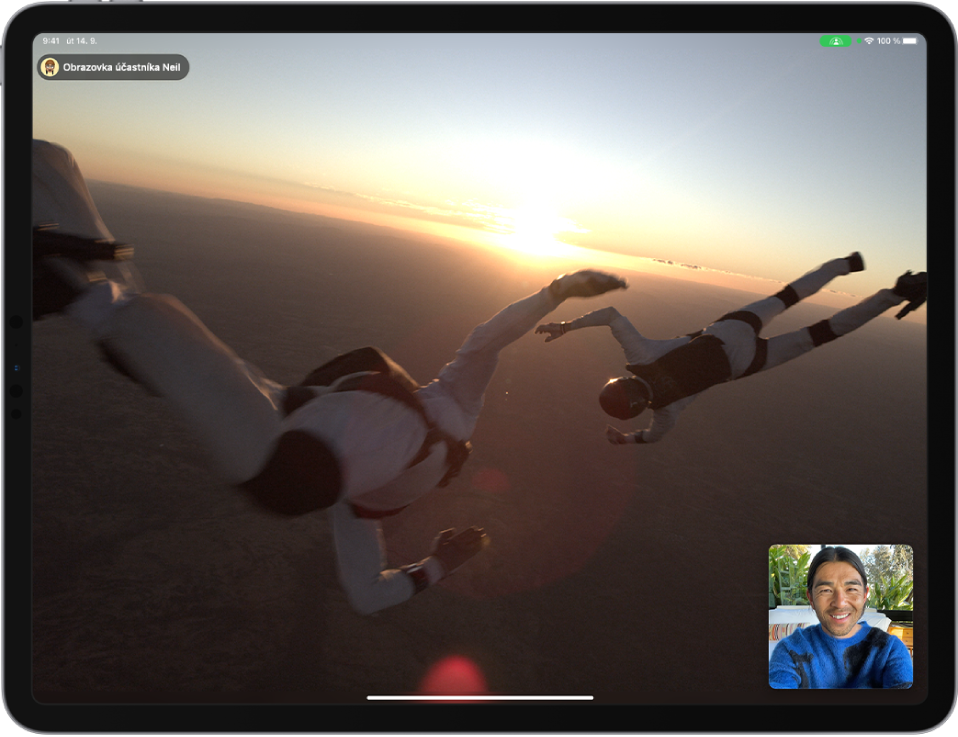 Hovor FaceTime s obsahem sdílené obrazovky