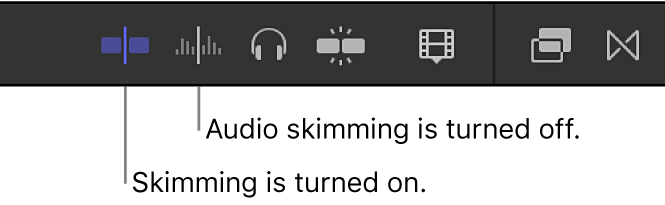 Die Tasten für Skimming und Audio-Skimming