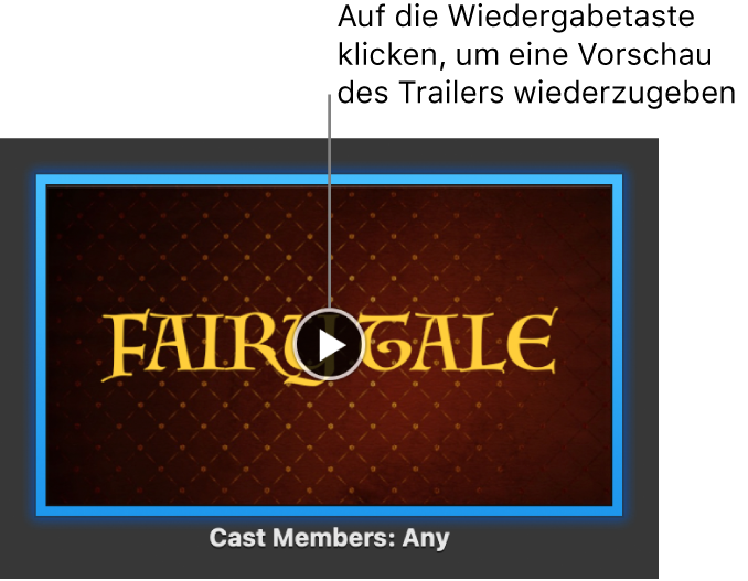 Ein iMovie-Trailer mit Wiedergabetaste